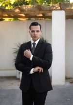 کت و شلوار دو دکمه یقه انگلیسی مشکی