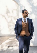 کت و شلوار دبل فیس سرمه ای