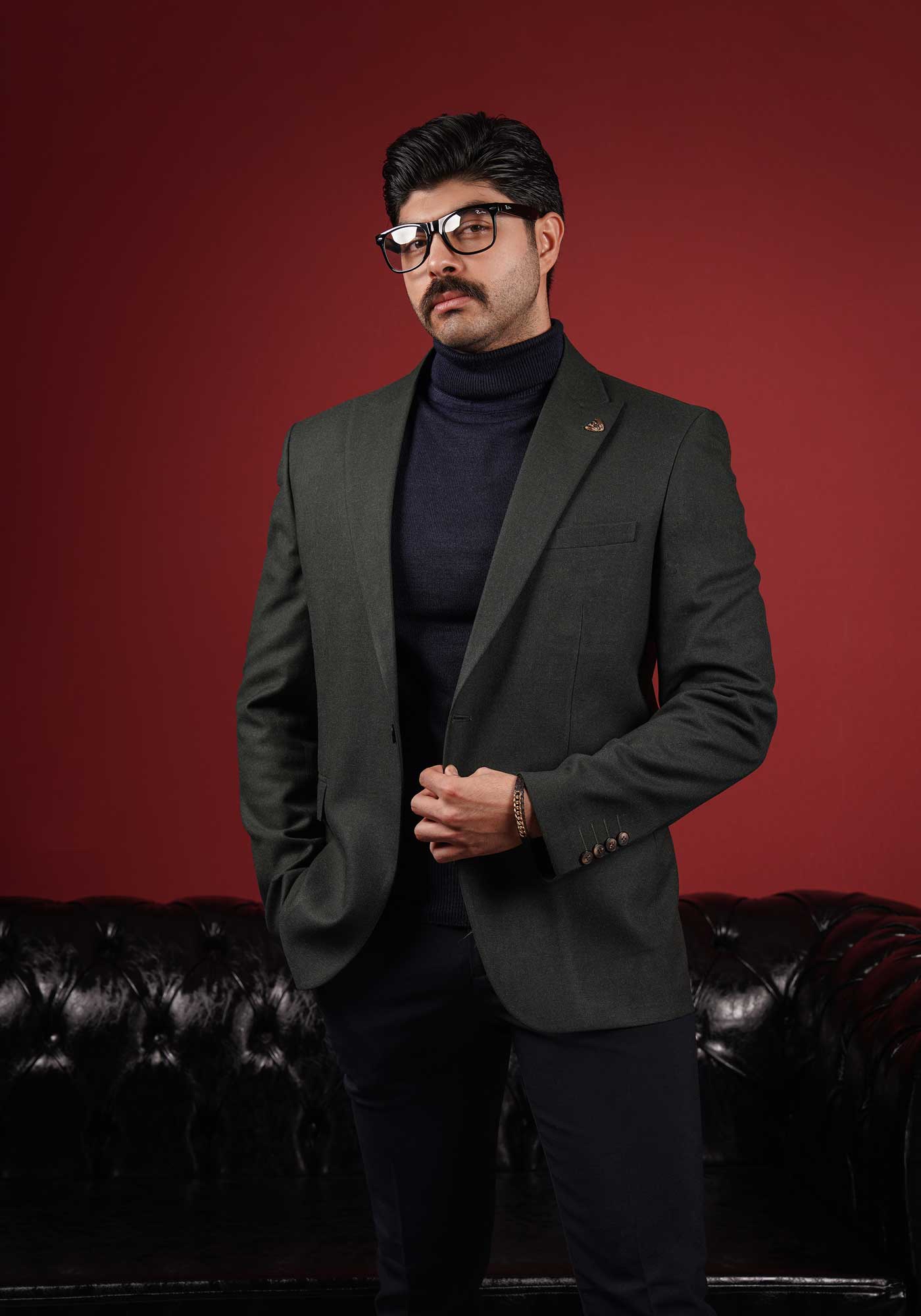 کت و شلوار مردانه سبز تیره